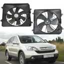 2Pcs Left & Right Radiator Cooling Fan Assembly Replacement for 2007-2009 CR-V HO3120102 HO3110116 19015RZAA01 38615RZAA01