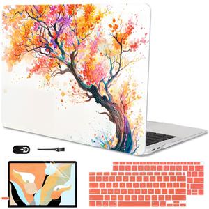 Compatible with MacBook Air 13 inch Case M1 A2337 A2179 A1932 2021 2020 2019 2018 Release with Retina Display & Touch ID, Crystal Pattern Plastic Hard Shell Case Cover, Phoenix Tree Flowers