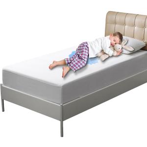 Waterproof Mattress Protector Twin Size, Bed Wetting Potty Training Cover for Kids, Water Proof Pee Protective Sheet Washable Single, with 18 Inch Deep Pockets, Soft, White