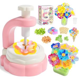 Pussan Arts and Crafts Kits for Kids Age 3-12, Birthday Gifts for 3 4 5 6 7 8 9+ Year Old Girls, DIY Fabric Flower Bouquet Kit Toys for Kids Activities Holidays Parties