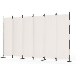 Kecreque 6 Panel Room Divider,6ft Folding Screen Portable Wall Partition Room Divider with 4 Metal Feet,Privacy Screen Indoor Doubles as a Cubicle Wall,Suitable for Bedroom Dressing Room Office