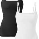 EUYZOU Women's Tummy Control Shapewear Tank Tops Seamless Square Neck Compression Tops Slimming Body Shaper Camisole (XXL)