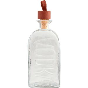 Mud Pie Vodka Glass Leather Decanter Pitchers, 11 1/4" x 4", CLEAR