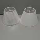 Small Lamp Shades Set of 2, 5.5" Top x 10" Bottom x 6.6" High, Small White Lamp Shades for Table Lamps, Fabric Lampshade Replacement for Bedside Lamp, Wall Sconces, Spider, Clip on Adapters Included