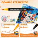 Double Tip Brush Pens Art Markers (72 Colors) - Fine Tip Acrylic Coloring Markers for Painting, Highlighting, and Card Making; Ideal for Adults, DIY Enthusiasts, and Craft Lovers