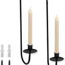 Wall Candle Holder Set of 2, Modern Candle Sconces Wall Mount Metal Holders Hanging Candle Pillar Holder for Living Room, Wedding, Farmhouse, Fireplace, Matte Black