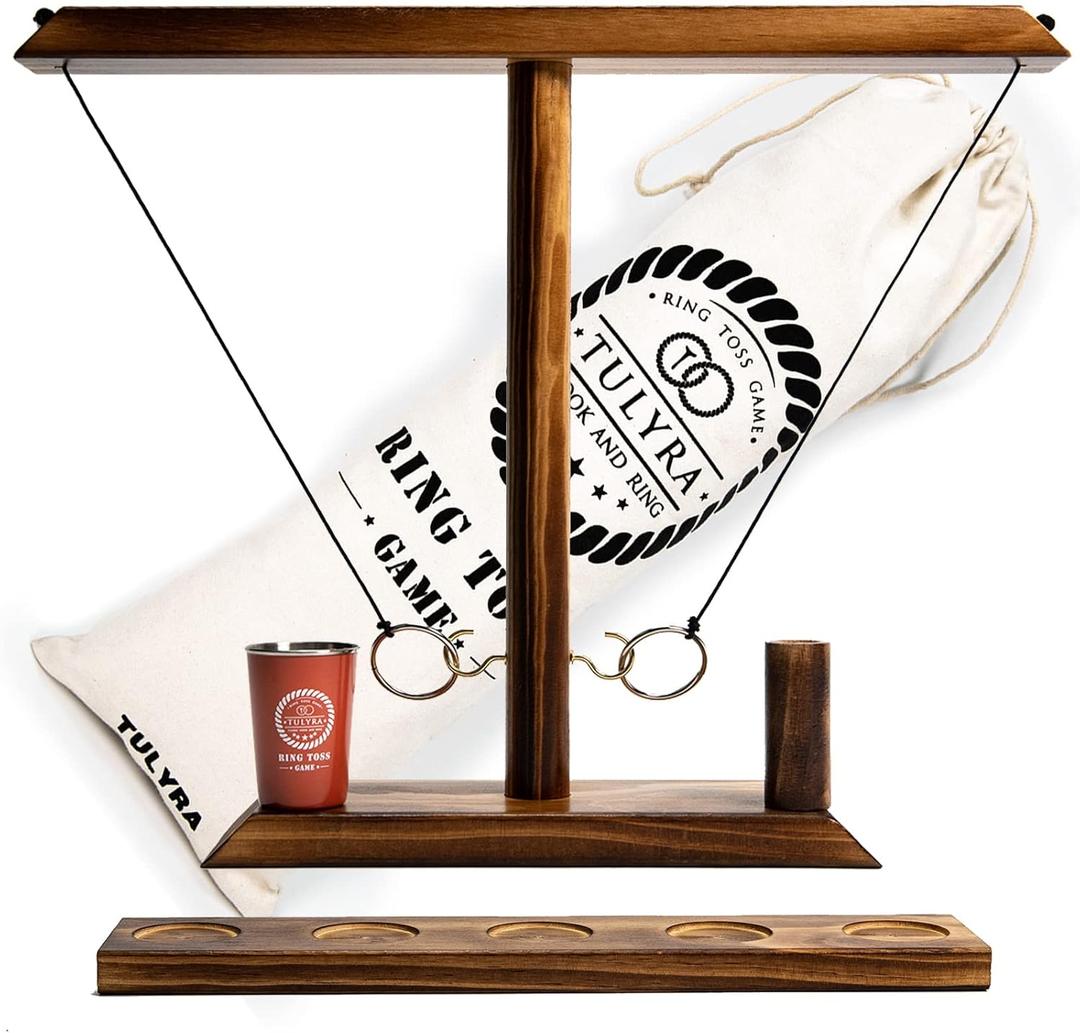 Ring Toss Game for Adults, Hook and Ring Game with Exclusive Carrying case & Unique Stainless Mini Cup, Super Easy to Assemble, XL Size(15.7" X 13"), Outdoor, Family