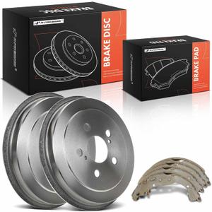 A-Premium Rear Brake Drums and Shoes Set Compatible with Honda Civic 2006-2015 L4 1.8L 6-PC Set