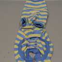 HowlyWoof Dachshund Dog Shirt, Thin Striped Base Layer Onesie for Wiener Dogs, Lightweight All-Season Wear, Soft & Comfy Fit for Doxie and Short-Leg Breeds (Blue&Yellow, Size 3(16-21 lbs))