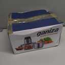 GANIZA Food Processors, Electric Food Chopper with Meat Grinder & Vegetable Chopper - 2 Bowls (8 Cup+8 Cup) with Powerful 450W Copper Motor - Includes 2 Sets of Bi-Level Blades for Fruits/Meat/Nuts (Black)