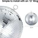 Mirror Disco Ball Sumono 12 Inch Mirror Ball Lightning Ball with Hanging Ring for DJ Club Stage Bar Party, Wedding Holiday Decoration