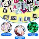 2 x 108 Pcs Alphabet Stickers Glow in The Dark, Vinyl Letters A-Z Water Bottle Sticker Pack for Teens, Waterproof Skateboard Laptop Decals for Adults Kids Girls Boys