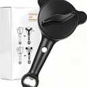 Jar Openers for Seniors, 4-in-1 Can Opener for Weak Hands & Seniors – Ergonomic Non-Slip Handle, Fits 1-3.5 Inch Kitchen Mason Jars, Bottles & Cans (Black)