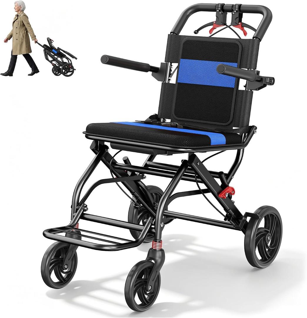 Transport Wheelchair Lightweight Foldable，Compact Travel Wheelchair, 
Product Dimensions	35"L x 20.5"W x 22.63"H