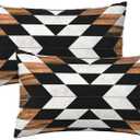 Tribal Aztec Western Wooden Farmhouse Throw Pillow Covers 18x18 Inch Fall Case Soft Pillowcase Cushion Set of 2 for Sofa Bed Bedroom Car Chair Living Room Home Decorative