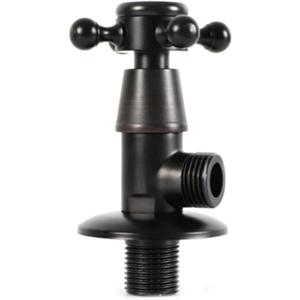 Zerodeko Copper Black Antique Faucet Shutoff Valve Matte Black Wall Mounted Angle Stop for Bathroom and Kitchen Sink Lead-Free Plumbing Valve 3.93 X 2.75 Inches