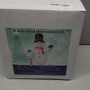 8 Foot Christmas Inflatable Snowman with North Pole Sign LED Lights DecorationGiant Christmas White Snowmen & Street Signs Indoor Outdoor Blow up Decoration