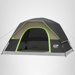 CAMPROS CP 4 Person Tent, Dome Tents for Camping with Rainfly, Waterproof Camping Tent Easy Set Up, Portable Family Tent with Large Mesh Window & Carry Bag for Outdoor Hiking