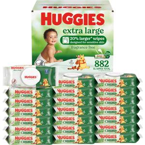 Huggies Extra Large Baby Wipes, Unscented, 21 Flip-Top Pack, 882 XL Wipes Total