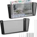 2 Pack Legal Size Wall Amount Pocket File Holder Metal Mesh Hanging Wall File Organizer Black Single File Pocket Wall Mounted Mail Organizer Magazine Rack for Office Home School 15.7" L x6.9" Wx3.4" H