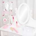 GarveeHome Kids' Vanity Set with Mirror, Makeup Table and Stool for Girls, Vanity Desk and Chair with Wood Makeup Playset for 4-9 Girls, White