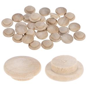 M METERXITY 25-Pack Wood Plugs for Screw Holes, 18 x 12mm Beech Button Wood Top Plugs for Furniture/Stair/Chair/Craft, Flat Head Decorative Wooden Cover