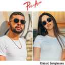 Pro Acme Hexagonal Sunglasses for Women Men, 100% Real Glass Lens Retro Square Trendy Shades