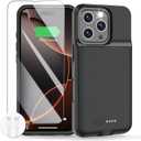 GIN FOXI Battery Case for iPhone 16 Pro Max, 15W Fast Charging Case Charger 8500mAh Ultra-Slim Lightweight Battery Pack Rechargeable Anti-Fall TPU Juice Box for iPhone 16 Pro Max (6.9 inch) Black