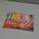 JusArt Acrylic Paint Markers Brush Tip 30 Colors, Water-Based No-Bleed Markers with Automatic Ink Control, Waterproof Acrylic Paint Pens for DIY Art & Crafts -Fabric, Rock, Wood, Glass, Ceramic, Metal