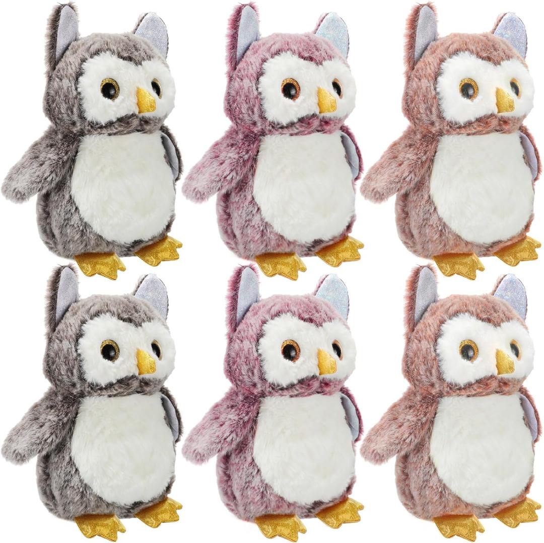 Jenaai 6 Pcs Owl Plush Stuffed Animals for Babies Soft Plush Toy Stuffed Owl Wizard Party Favors for Kids Toddlers Unisex Gifts Classroom Prizes Decor, 9.06 Inch (Multicolor)