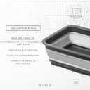 BINO Collapsible Wash Basin - Grey | Portable Dish Tub | Kitchen | Camping | Sink | Home Essentials | Baby Travel | Folding Dish Pan for Maximum Space Saving
