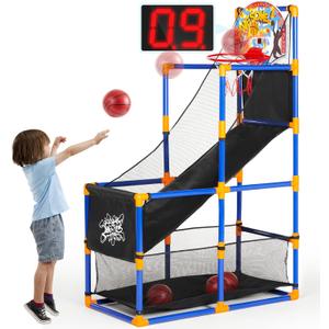 SYNCFUN LED Scoring Arcade Basketball Game Set with Electronic Scoreboard and Cheer Sounds, 4 Balls and Hoop Toys for Ages 3-12 Years Old Indoor Outdoor Sport Play - Easy Set Up