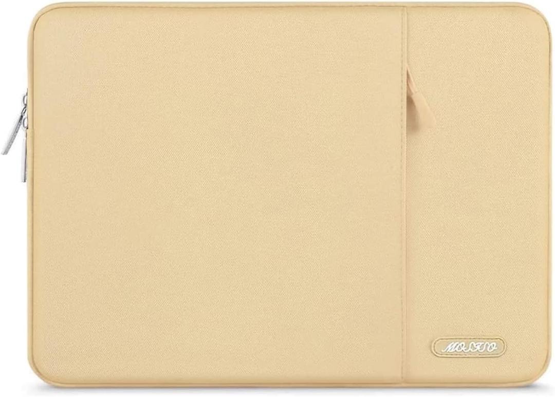 MOSISO Laptop Case 16 inch, 15-15.6 inch Laptop Sleeve Compatible with MacBook Pro 16 M4 M3 M2 M1, HP Acer Dell Lenovo ASUS Notebook, Polyester Vertical Computer Sleeve Bag with Pocket, Camel