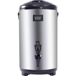 Stainless Steel Insulated Beverage Dispenser  Insulated Thermal Hot and Cold Drink Dispenser with Spigot for Hot Tea & Coffee, Cold Milk, Water, Juice,Soup Family Party Cafe Buffet Camping (12 L)