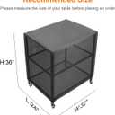 Outdoor Table Cover, 210D Silver-Coated Oxford Cloth Waterproof Prep Table Cover for Ooni Medium Stainless Steel -32"X24"X36" (Cover Only)