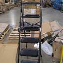 Step Ladder with Platform,Folding Step Stool,Heavy Duty Step Ladders with Anti-Slip Widen Pedals,Handrail,Safe-Lock Design,Step Ladder for Adults (Black, 6 Step+Handrail)