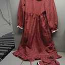 Pioneer Girl Costume with Accessories Prairie Dress Girls Red, 160 
