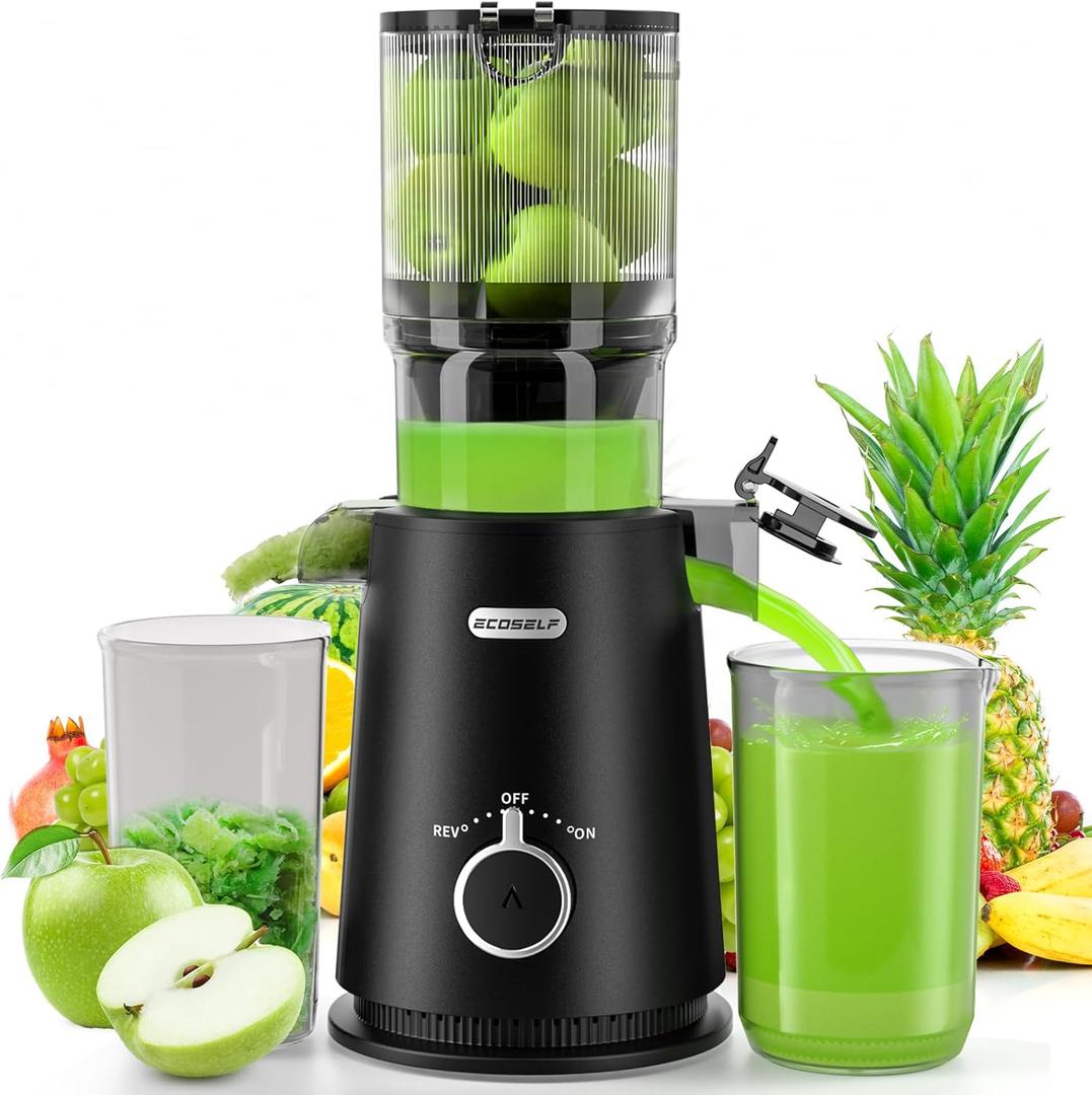 Large Feed Chute for Family Needs, Cold Press Juicer For Whole Fruits & Vegetables, Easy to Clean (Medium, Ink Black)