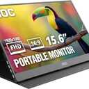AOC 16T20 Portable Monitor 15.6" FHD 1080p IPS Display, USBC x2, Mini HDMI, Builtin Speakers, Travel Monitor with Smart Cover, Compatible with Laptops, MacBook, Gaming Console Ready