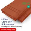 King Pillow Cases Set of 2 - Ultra Soft Hotel Quality Pillowcase Covers - Comfy, Cozy & Wrinkle Free - Shrinkage, Stain & Fade Resistant - Machine Washable Pillow Protectors - 2 Piece Set - Terracotta