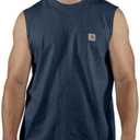 Carhartt Men's Big Workwear Pocket Sleeveless T-Shirt (Large, Navy)