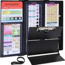 Nursing Clipboard Foldable Pocket Size-Nursing Edition Cheat Sheets Aluminum 3 Layers Foldable Clipboard Nursing Nurse Clipboard Foldable fits in Nurses Doctors(Black)