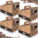 Dandat 20 Pack Disposable Coffee Dispenser Box 96 oz - Thick Hardboard Insulated Coffee to Go Container with Handle & Lids, Hot Cold Bulk Beverage Dispenser for Parties, Catering, Take Out