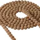 Knitgrip 9 FT Christmas Garland Decorations 16 MM Flocking Beads Velvet String Strand Beaded Garland for Christmas Tree Ornaments Farmhouse Mantel Tablescape Home Window Wreath Decor (Khaki)