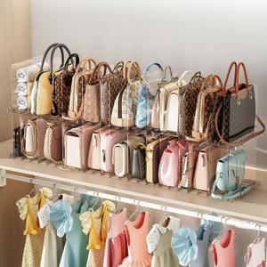 HOYOJA 6 Pack Clear Bag Purse Organizer for Closet Shelf, Handbag Organizer, 
9.45"D x 14.17"W x 8.46"H