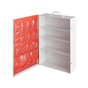 Empty First Aid Cabinet Portable / Wall Mount Metal Without Drawers 4 Shelves Two Latch