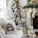9 x Snowman Pillow Covers 18x18, Floral Christmas Pillow Covers for Couch Bed, Snowman Decor, Winter Home Decor, Christmas Decorations for Living Room Bedroom Home Office