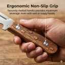 5 x Multi-Functional Vegetable Peeler 2-Pack, Ultra-Sharp Stainless Steel Potato Peeler with Built-in Bottle Opener, Ergonomic Non-Slip Wooden Handle for Kitchen, BBQ & Camping