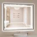 32"x40" LED Bathroom Mirror with Lights, Front& Backlit, Anti-Fog, Dimmable