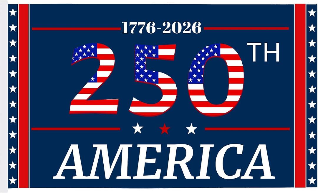 America's 250th Anniversary Flag, 3 Ply Year American Anniversary Flag- Double Sided, 3x5 Ft, 250 Years Birthday Patriotic Decor for Outdoor, Front Door, Porch, Wall (A5)